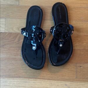 Tory Burch Glossy Black Sandals
